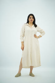 Robe chemise Beige en Lin