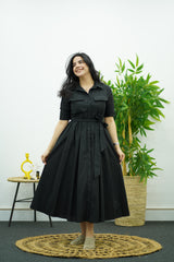 Robe En Popline - Noir
