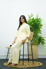 Ensemble en lin - Jaune pastel
