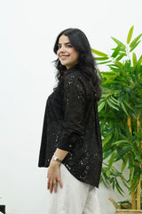 Chemise en Broderie Anglaise - noir