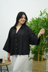 Chemise oversize en Lin Rayé