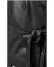 TRENSH COL MANTANT SIMILICUIR - NOIR
