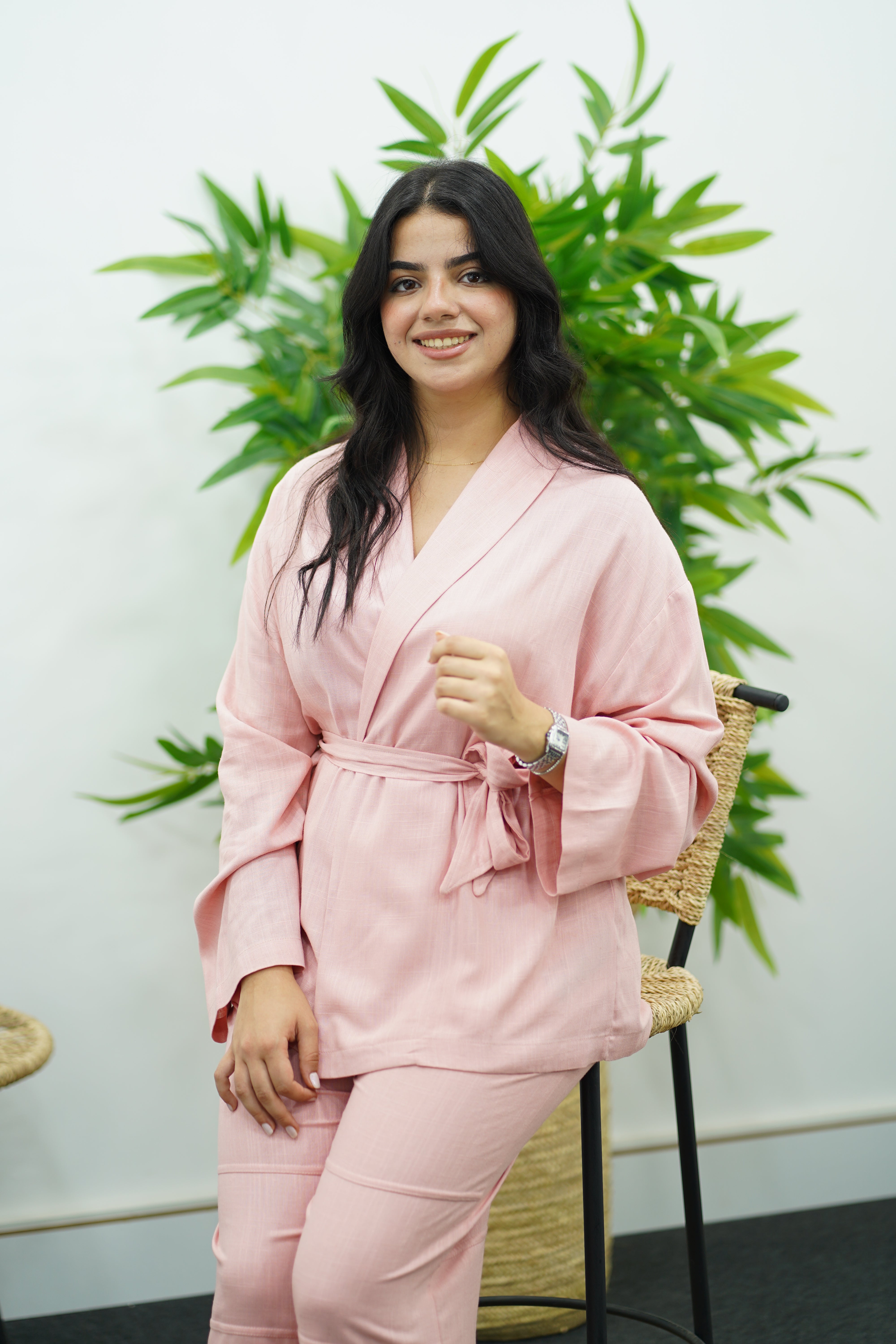 Ensemble fluide En lin style kimono