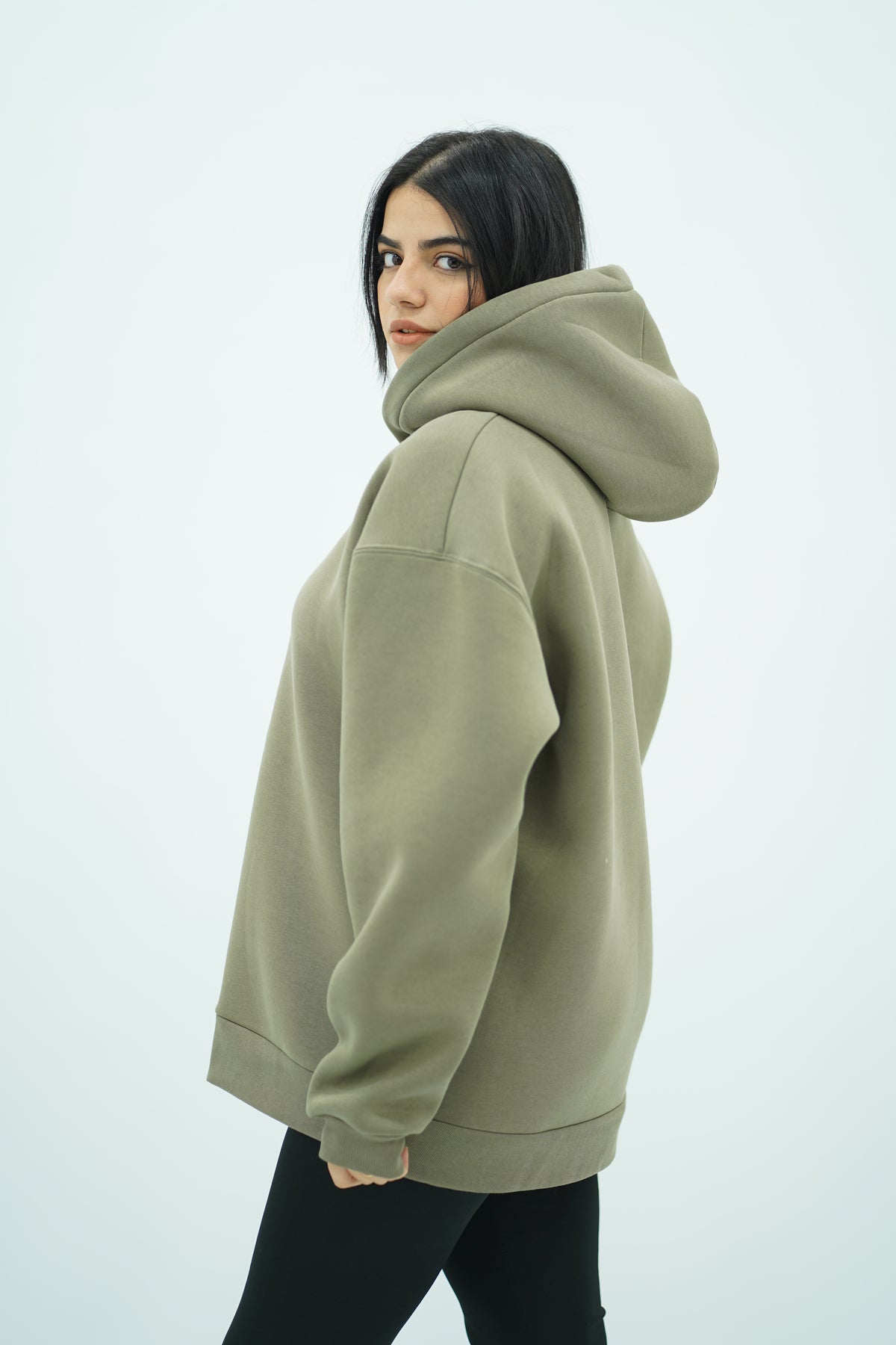 Capuche oversize vert kaki