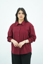 Surchemise Faux Daim Bordeaux