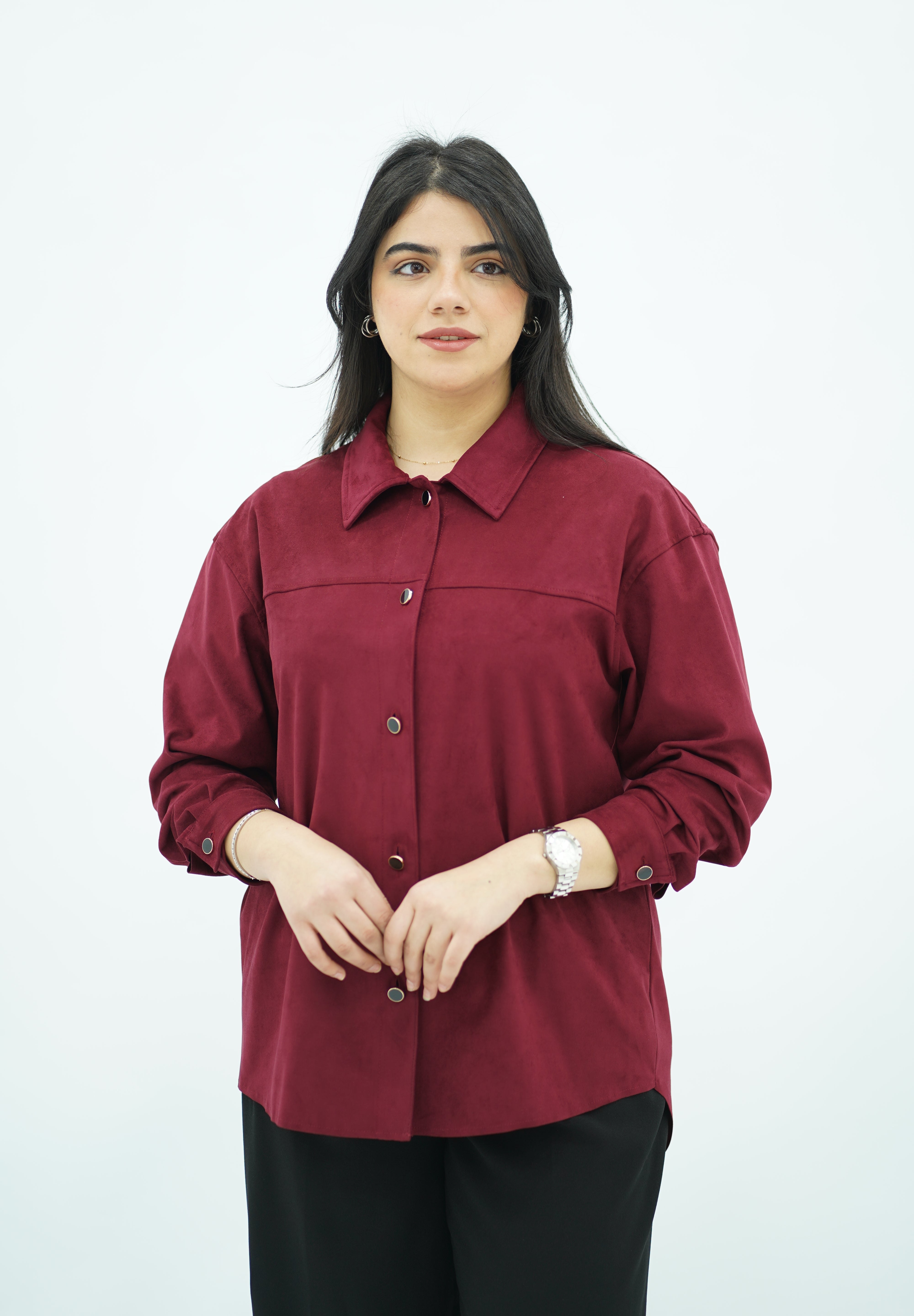 Surchemise Faux Daim Bordeaux