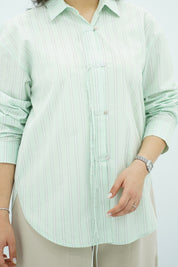 Chemise Vert Eau Rayée