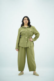 Ensemble Vert Olive en Lin