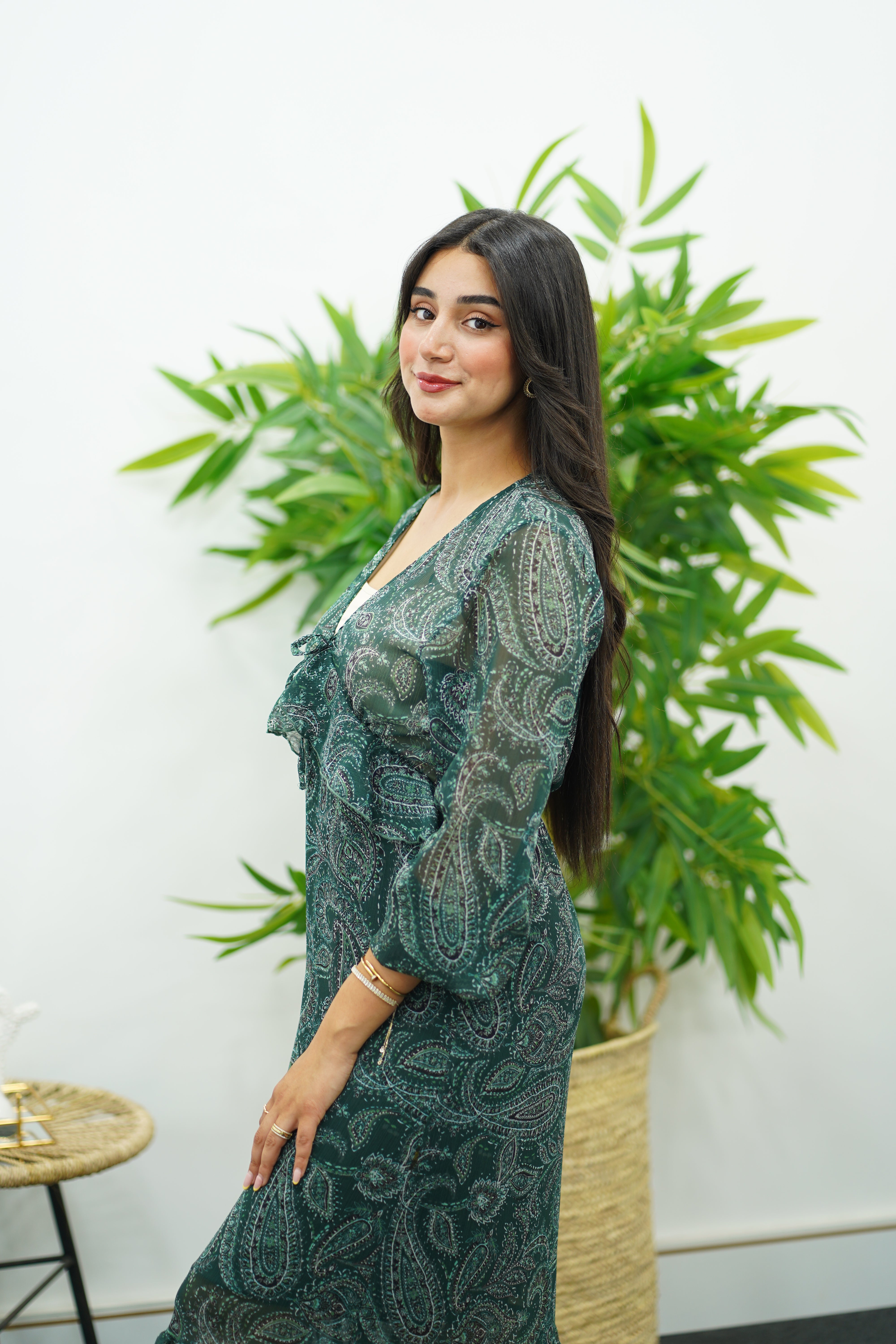 Robe fluide imprimée - Verte 🍀