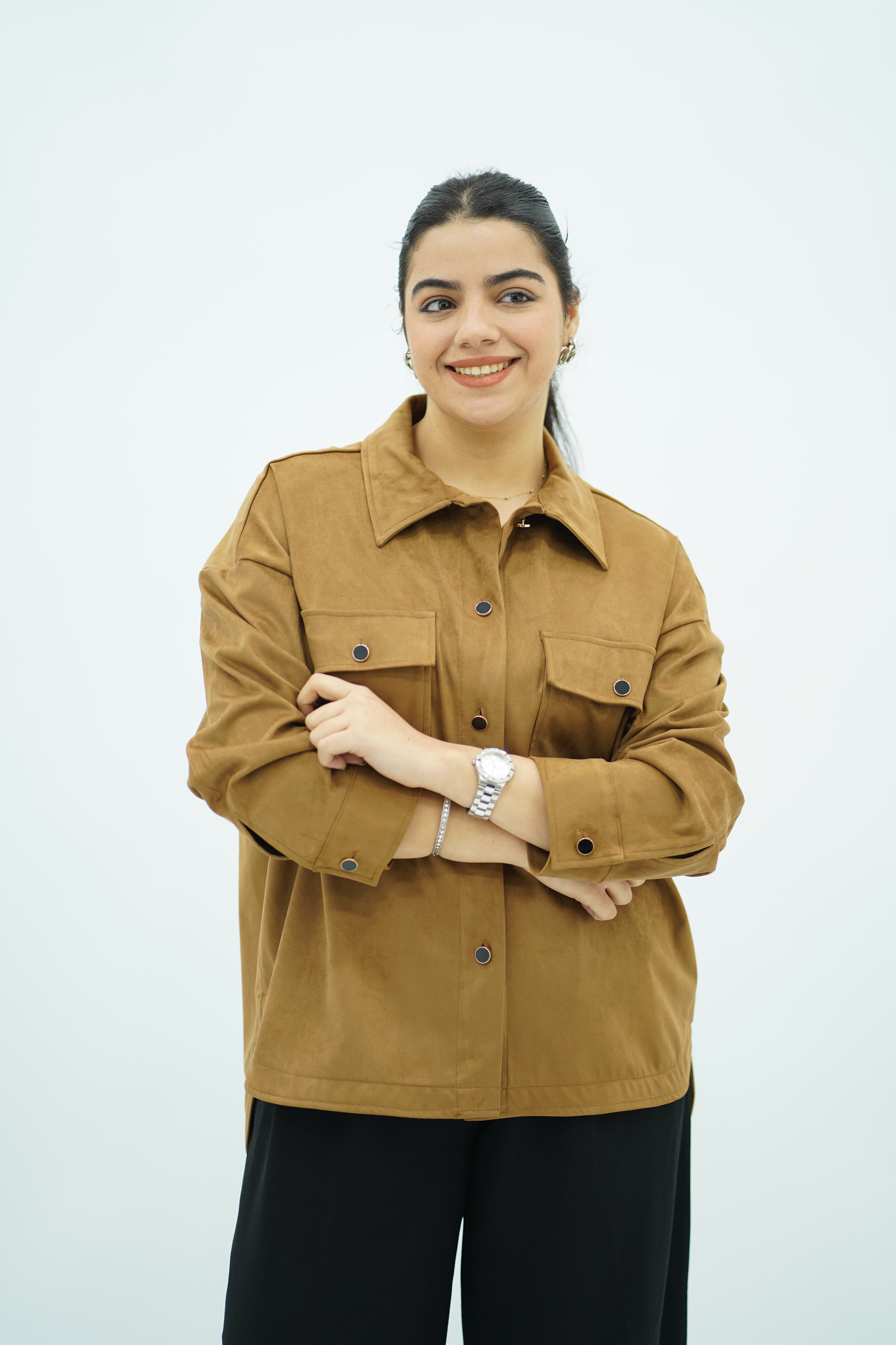 Surchemise Camel en Faux daim