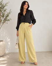 Pantalon Large Jaune soleil