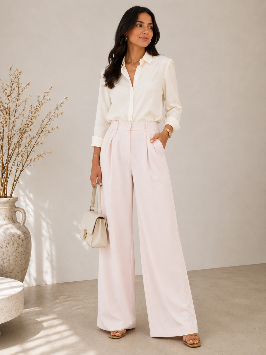 Pantalon Large Rose Bébé