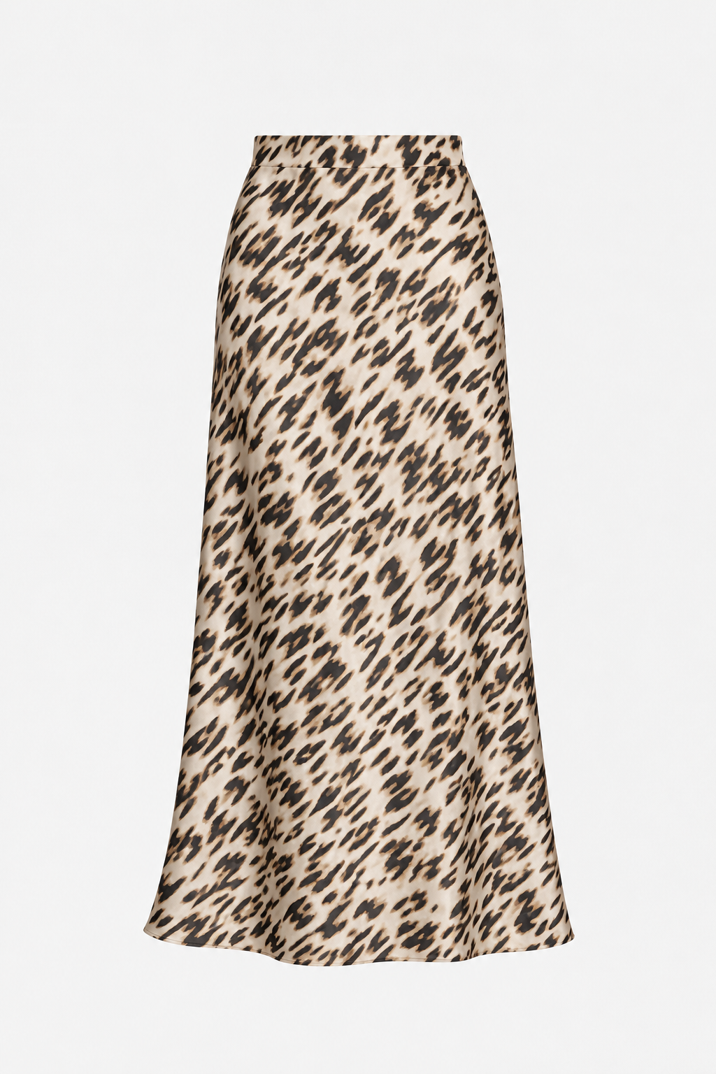Jupe Fluide Satin – Motif Animal Léopard