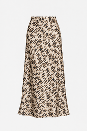 Jupe Fluide Satin – Motif Animal Léopard