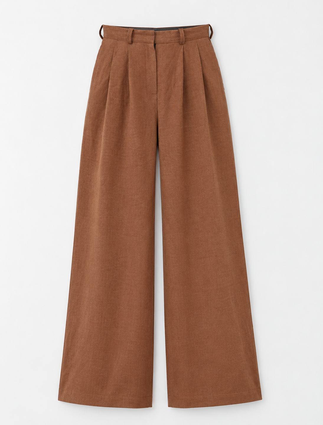 Pantalon Large en Lin Terracotta