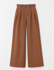 Pantalon Large en Lin Terracotta
