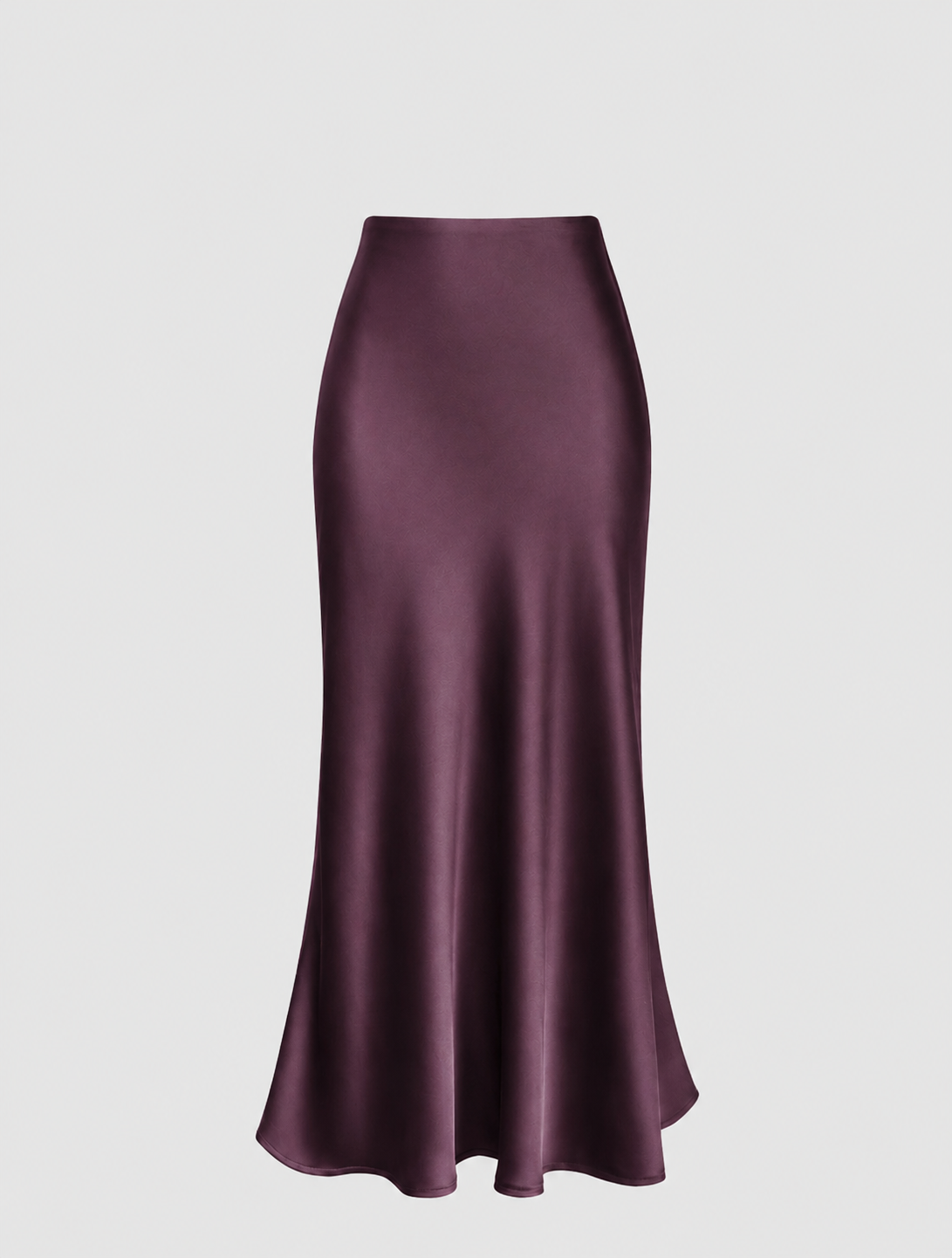 Jupe Longue Satinée Aubergine