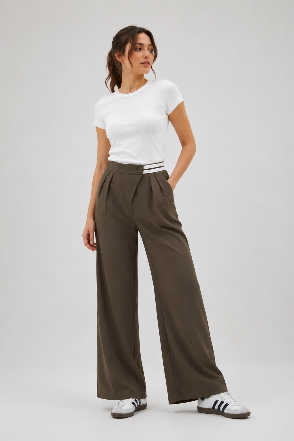 Pantalon Palazzo Contrast Chic