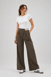 Pantalon Palazzo Contrast Chic