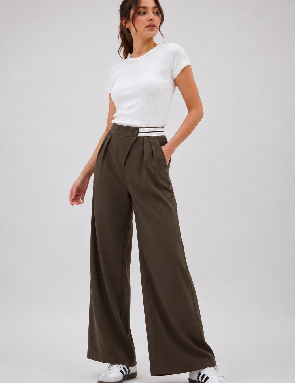Pantalon Palazzo Contrast Chic