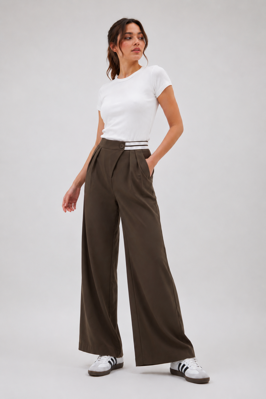 Pantalon Palazzo Contrast Chic