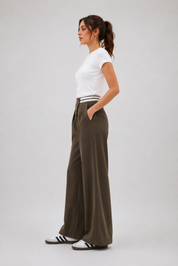 Pantalon Palazzo Contrast Chic