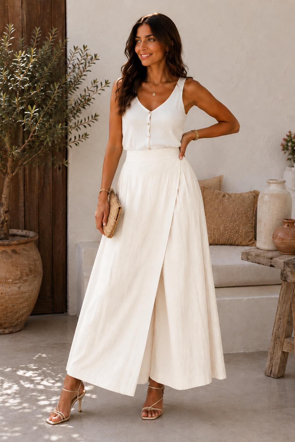 Pantalons Jupe Fluide