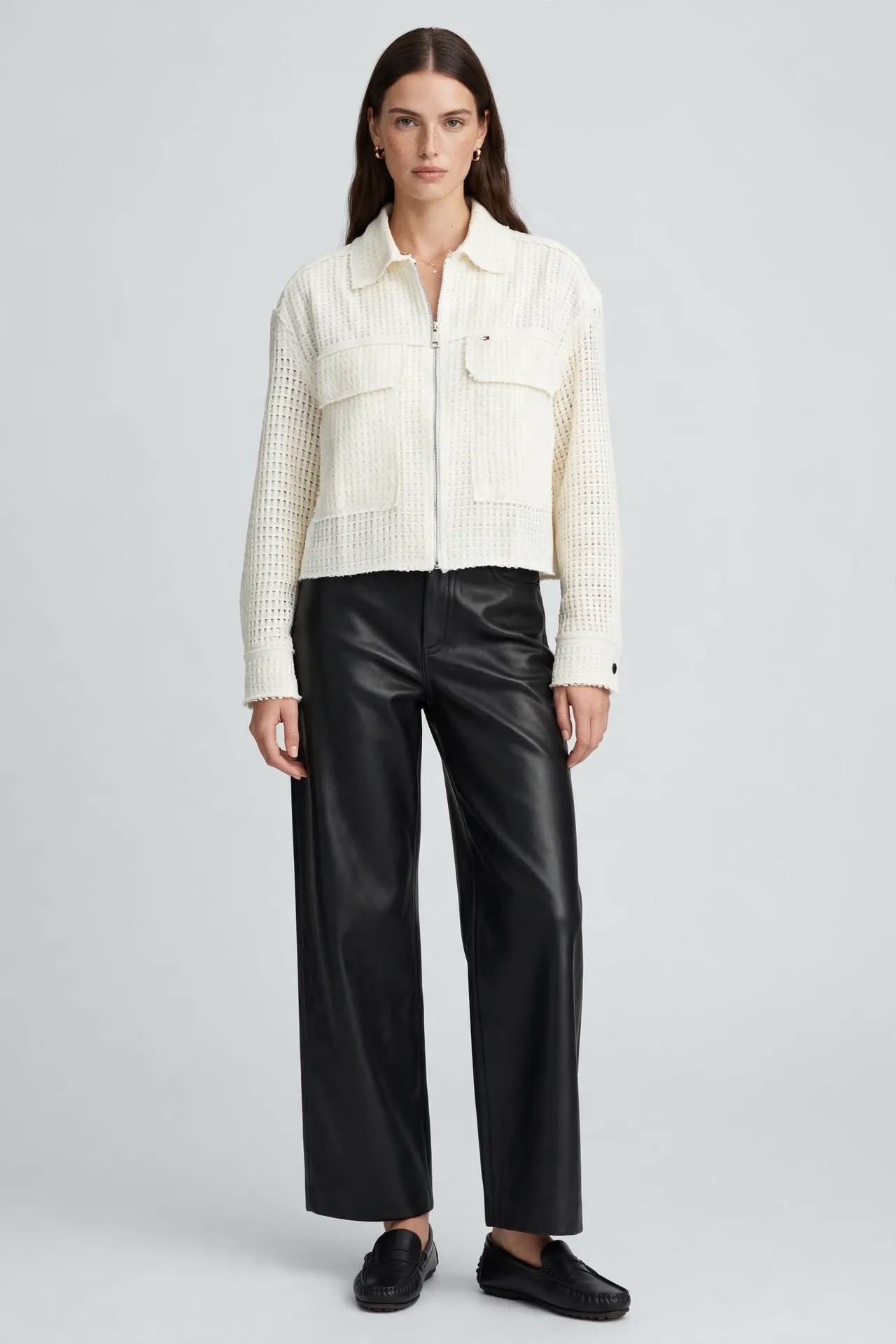 Veste Courte en Tweed Ecru