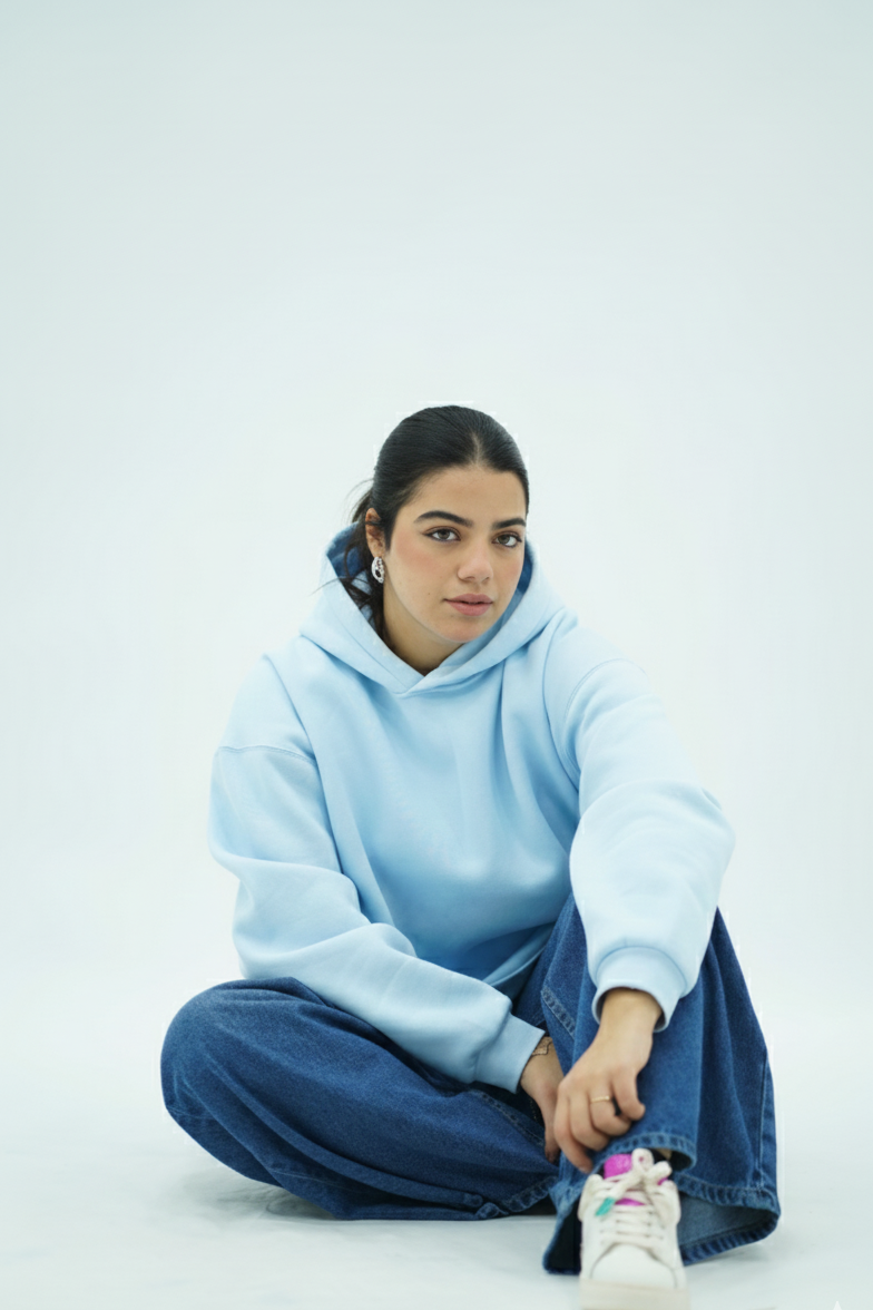 Capuche Bleu Ciel oversize