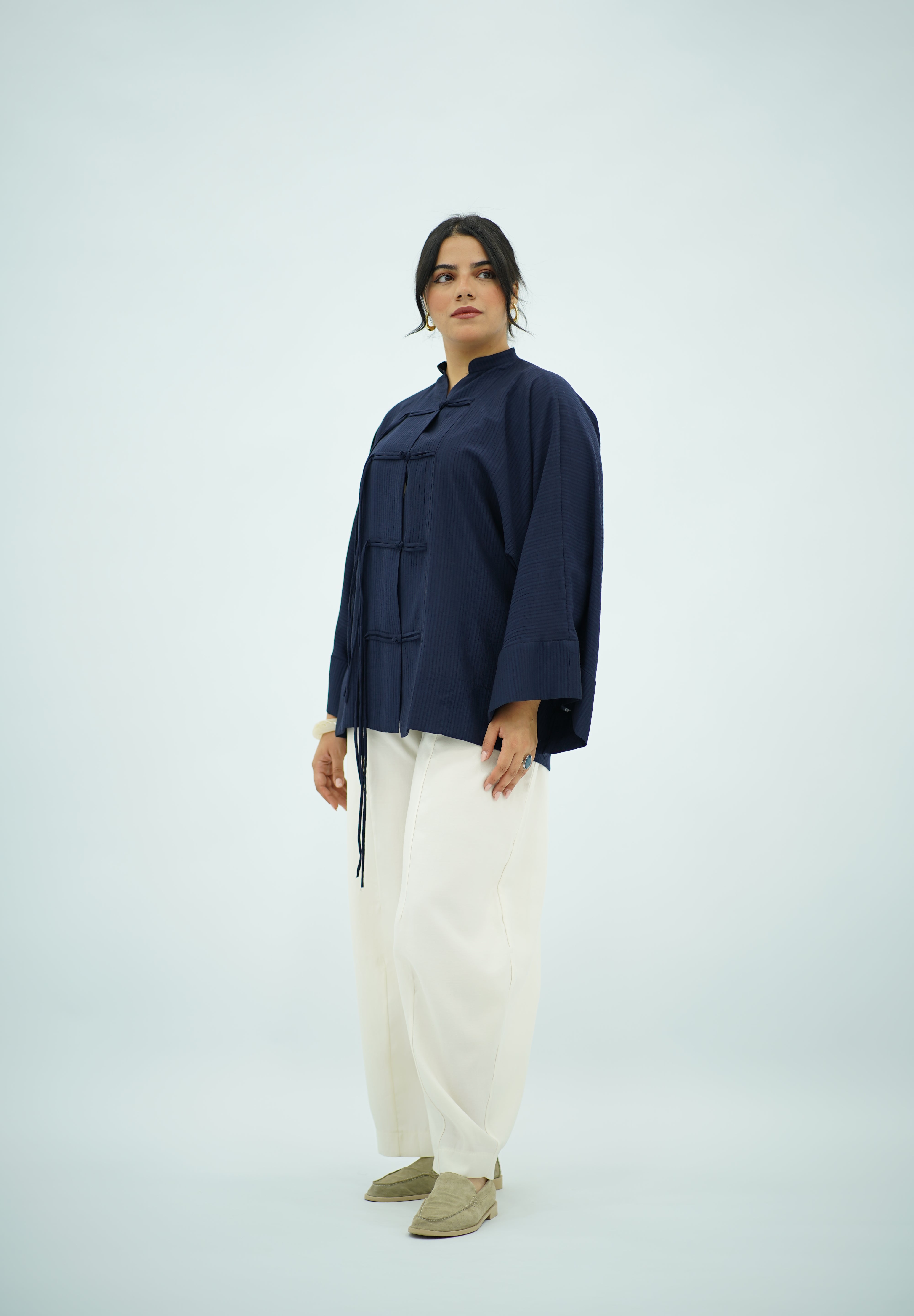 Chemise à noeud Bleu nuit