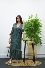 Robe fluide imprimée - Verte 🍀