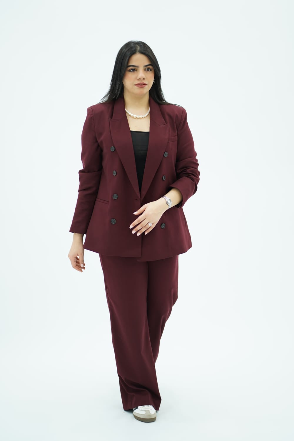 Tailleur Bordeaux Profond - Botonné