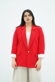 Blazer Structuré Rouge Vif