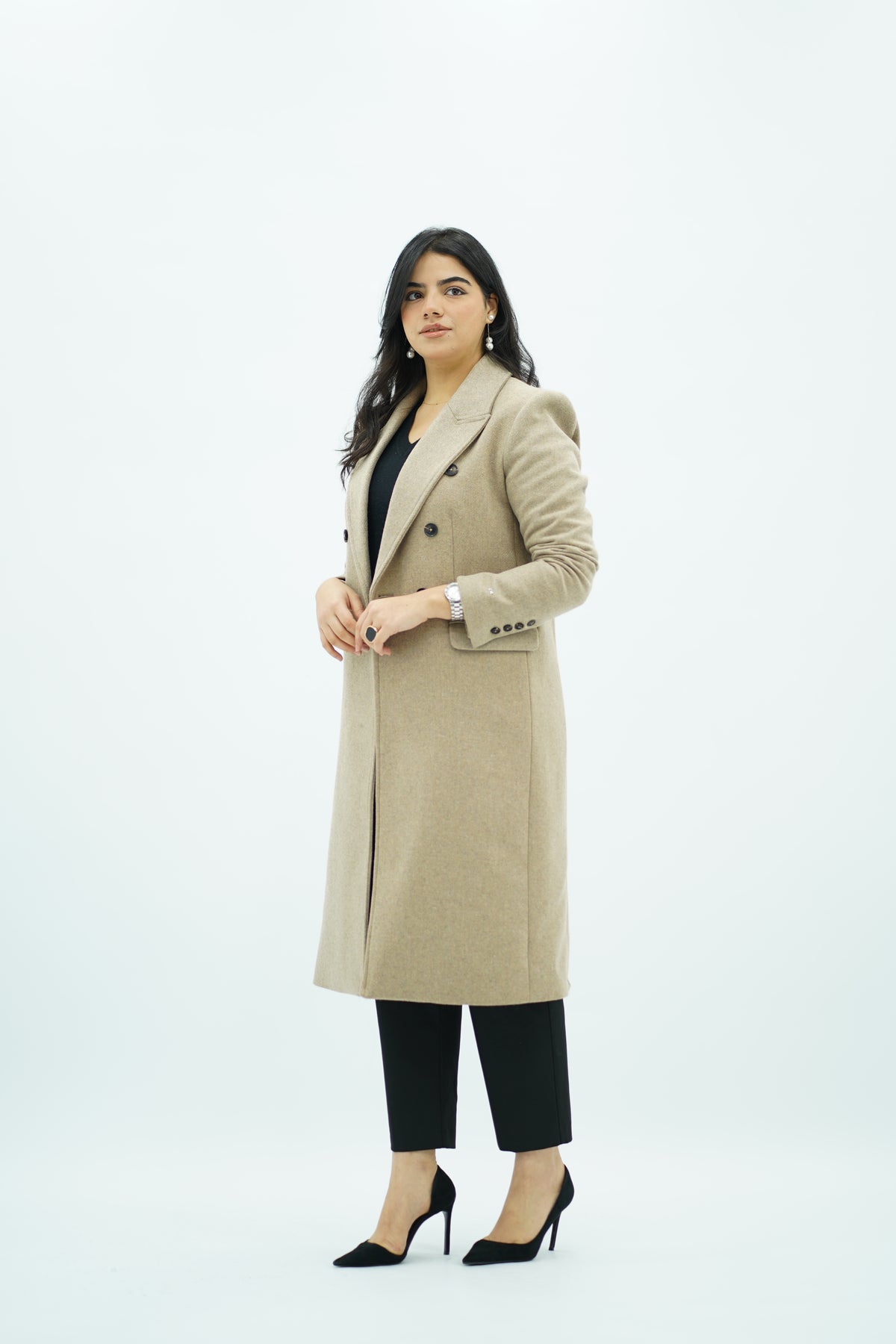 Manteau Long Classique – Beige Élégant
