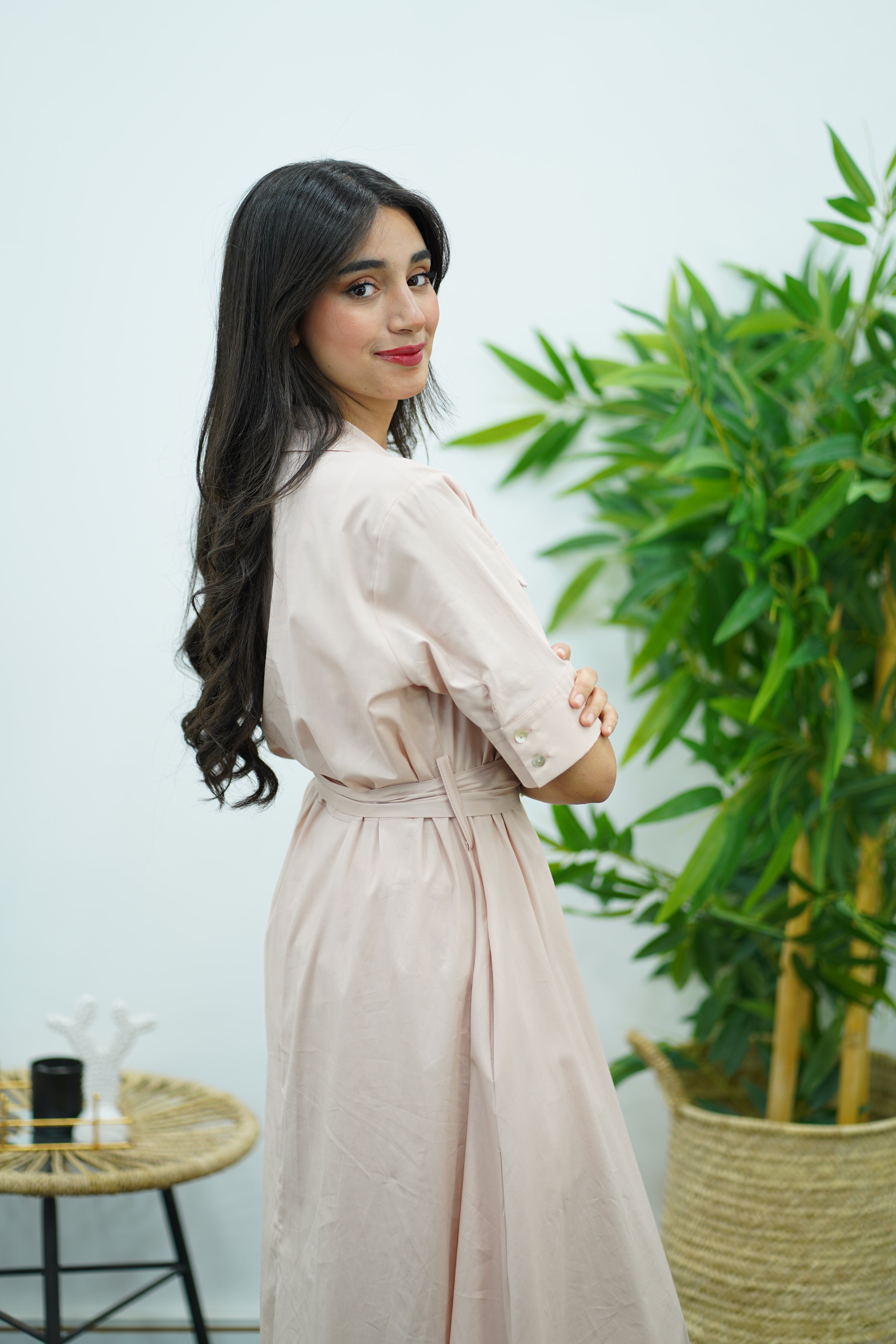 Robe en popeline - Rose claire