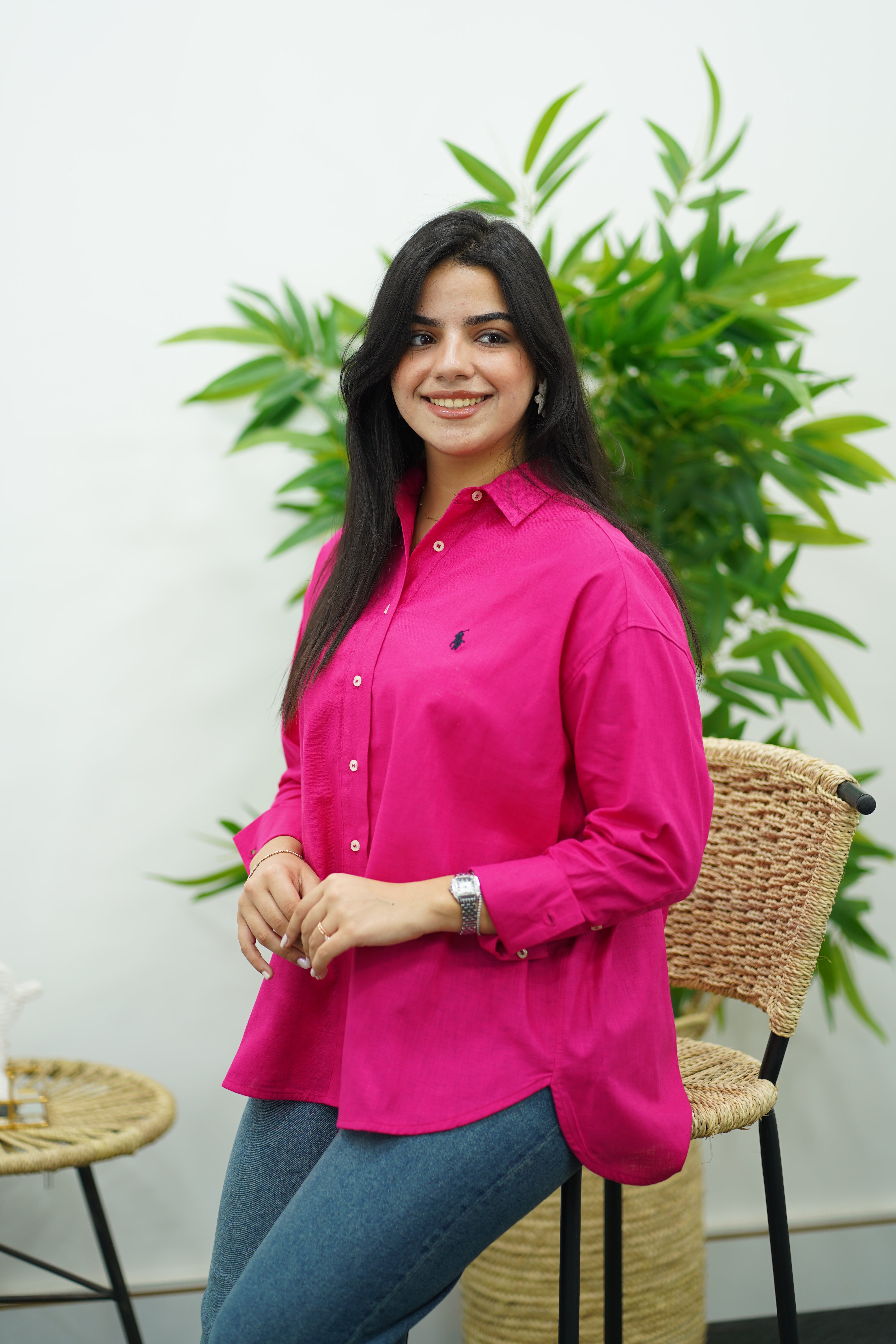 Chemise En lin - Rose Fuchsia