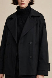 Trench Courte Noir  – Double Boutonnage