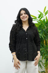 Chemise en Broderie Anglaise - noir