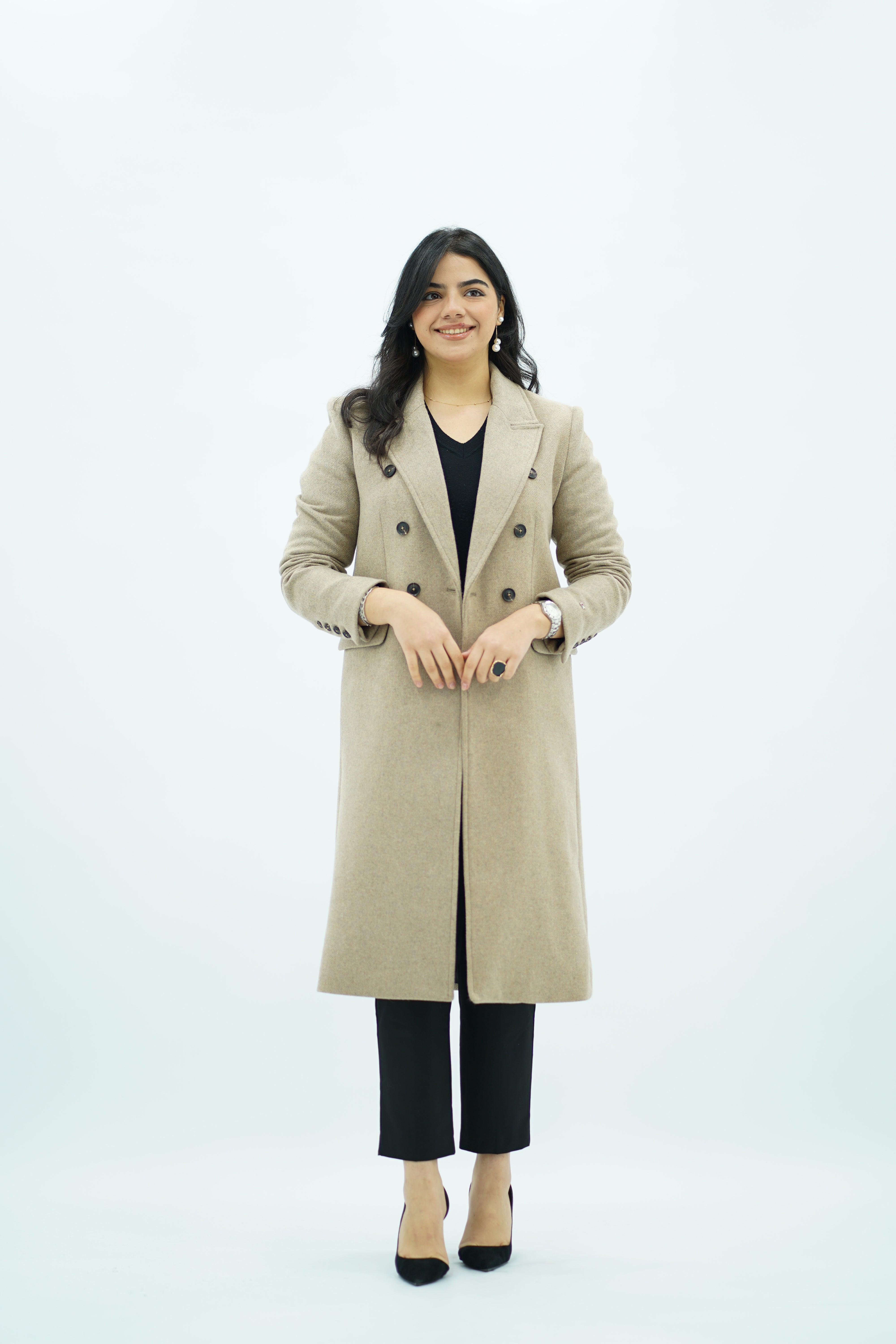 Manteau Long Classique – Beige Élégant