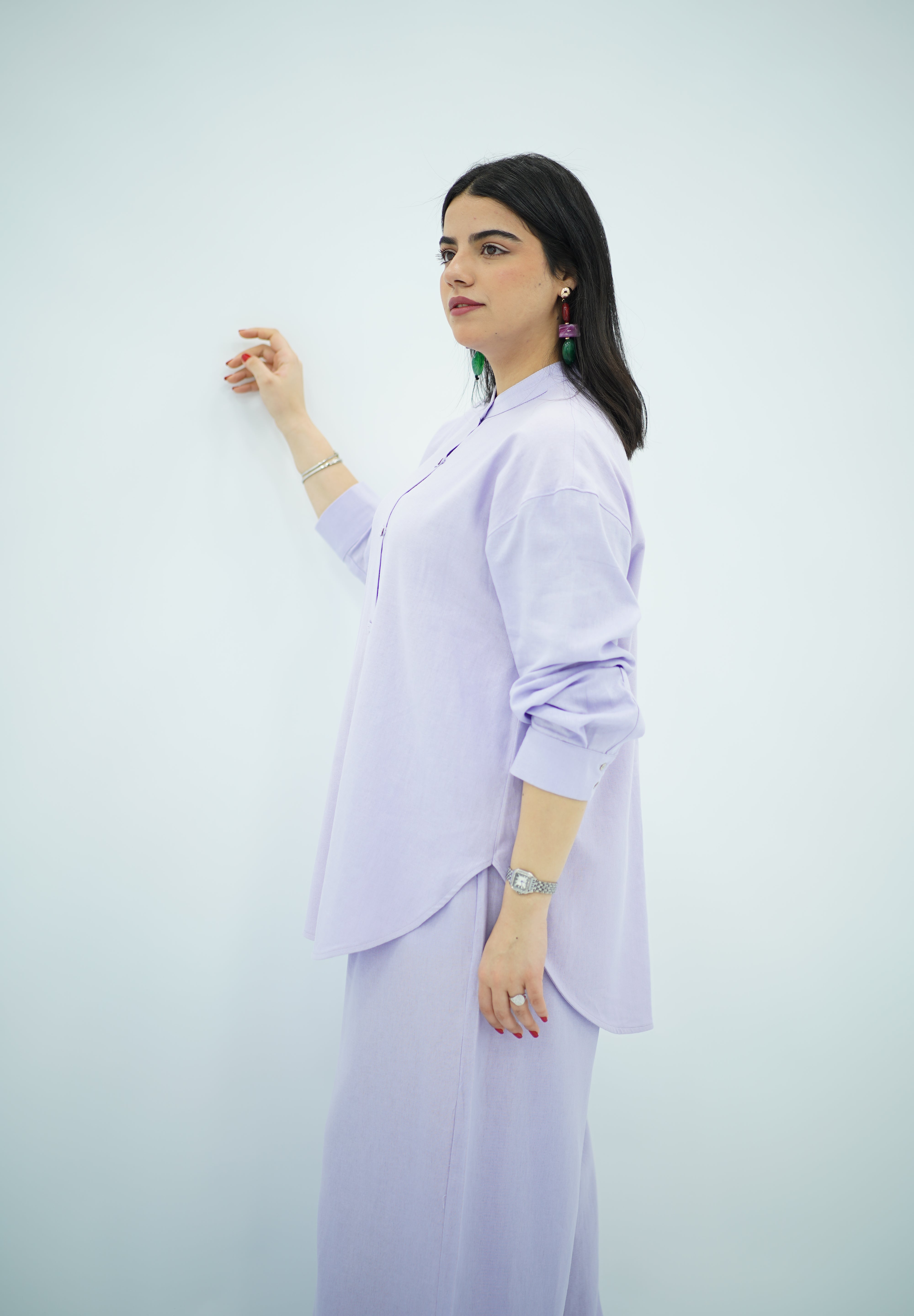 Ensemble En Lin Mauve clair