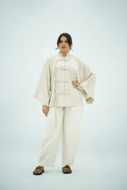 Chemise à noeud écru