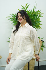 Chemise Blanche- À sequins