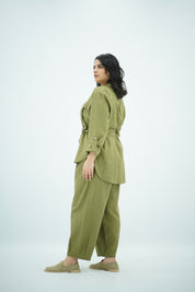 Ensemble Vert Olive en Lin