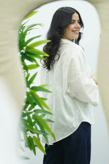 Chemise oversize en Lin Blanche