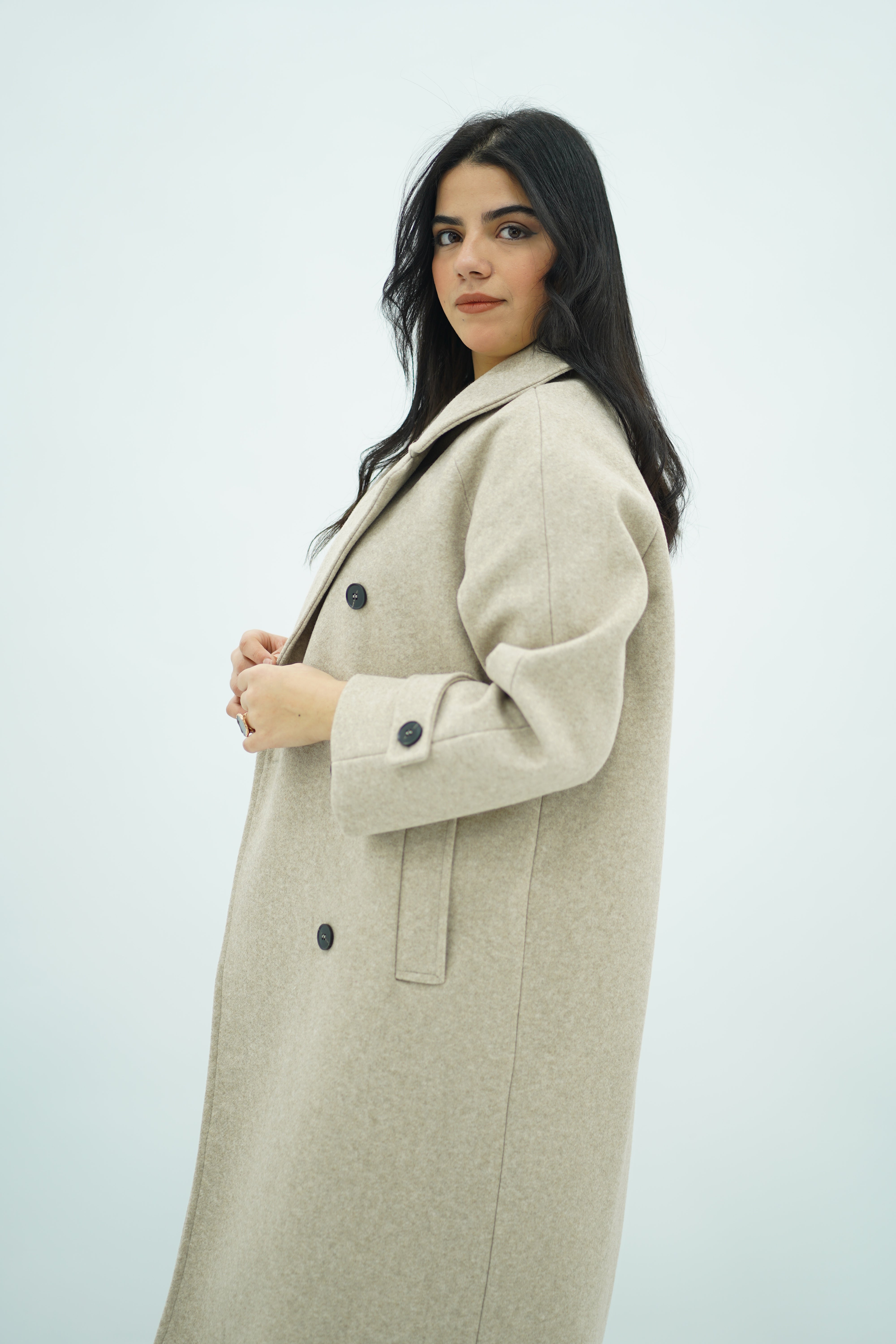 Manteau oversize écru