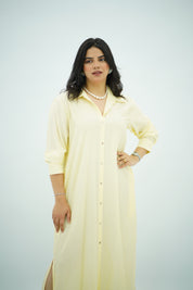 Robe fluide jaune pastel