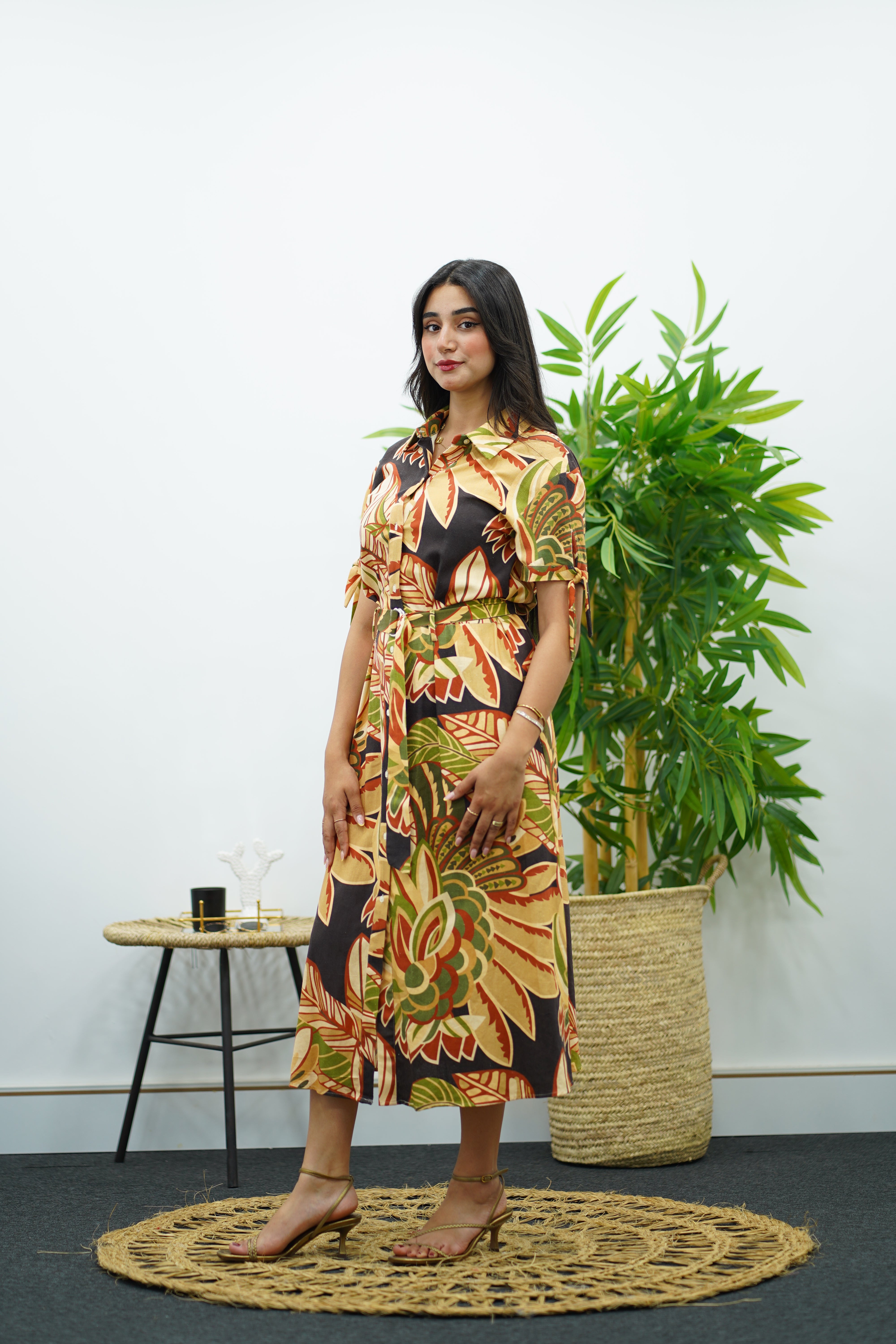 Robe En lin imprimée