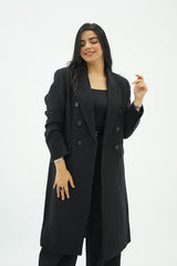 Manteau long ajusté En Noir 🖤