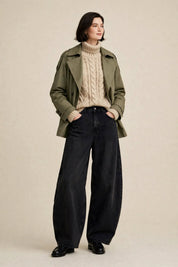 Trench Courte Vert Olive – Double Boutonnage