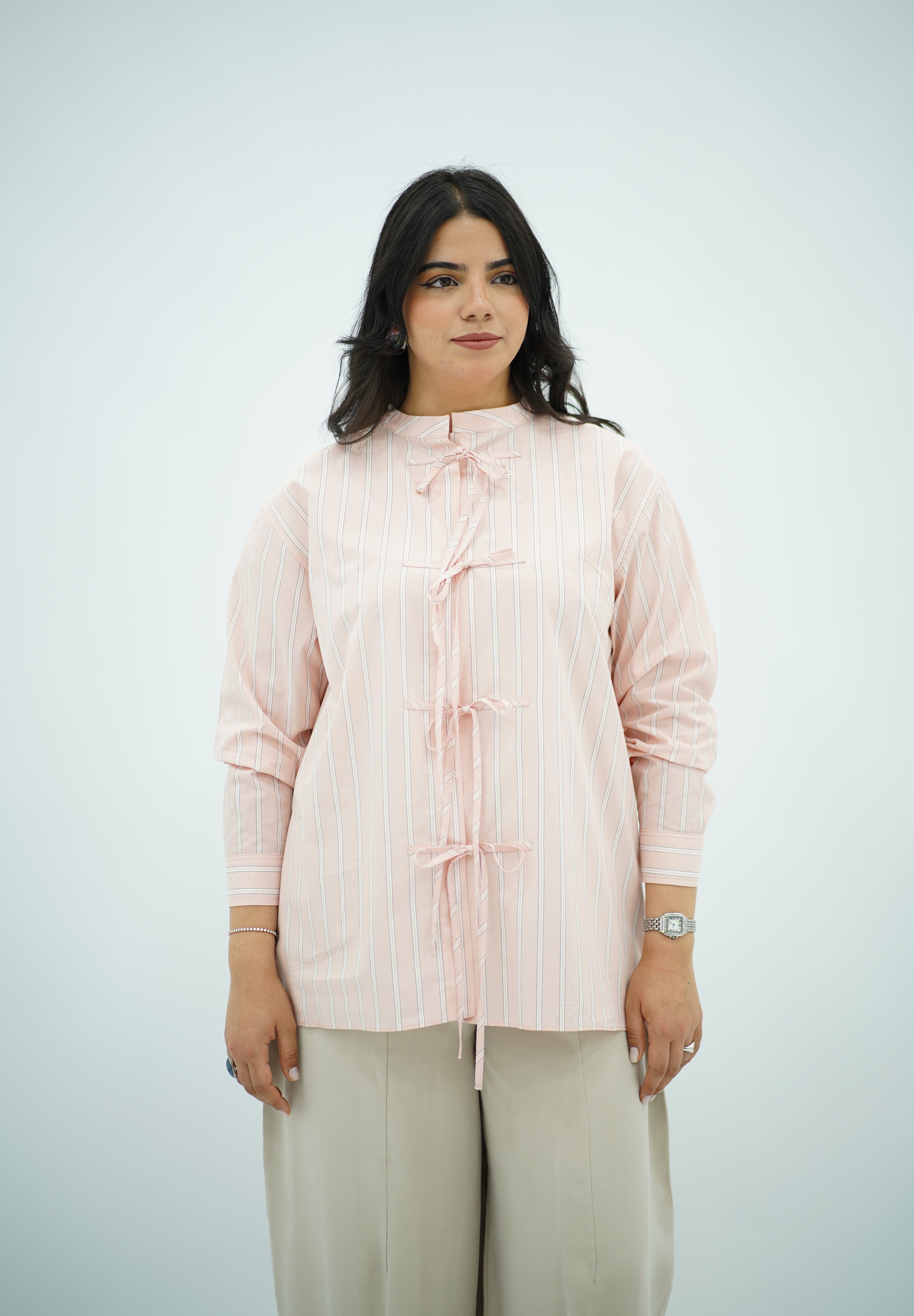 Chemise Saumon avec détails cordon